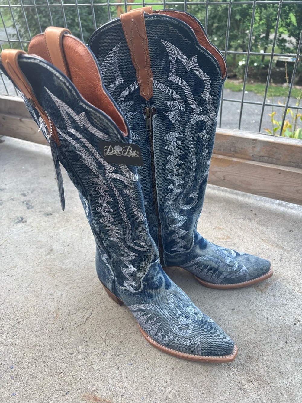 Nwt Dan Post Denim Darlin’ Cowboy Boots Sz 10